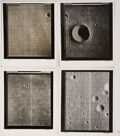 Four NASA Moon Survey Photos 81M, 112M, 114M, 114H2 Armstrong Crater