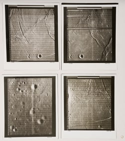 Four NASA Moon Survey Photos 47M, 50M, 50H1, 51M; Arago Crater