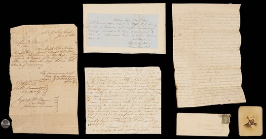 3 Documents and CDV of A.T. Moore of Alabama, CSA