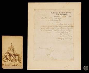 CSA Navy Appointment, Semmes and Mallory plus Photo of Lt. Armstrong