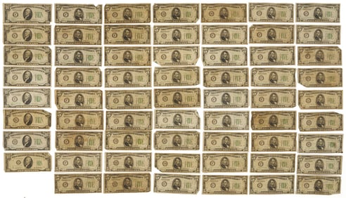 8 $10 & 54 $5 Federal Reserve Notes