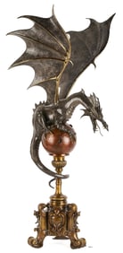Large Bill Toma Bronze Dragon Sculpture, Dragonscape B