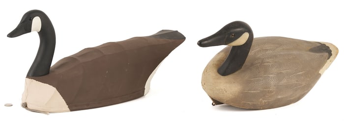 2 Geese Decoys, Jarvis Snow & Jack Sweet
