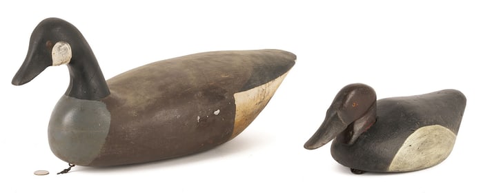 NJ Hollow Goose Decoy & NY Drake Canvasback Decoy
