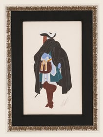 Erte Original Painting, Julie d' Aubigny AKA Mlle de Maupin, Les Amazones, 1916