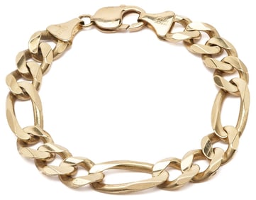 10K Gold Figaro Style Chain Bracelet