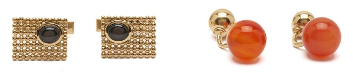 Two Pairs 14K & Gemstone Cufflinks