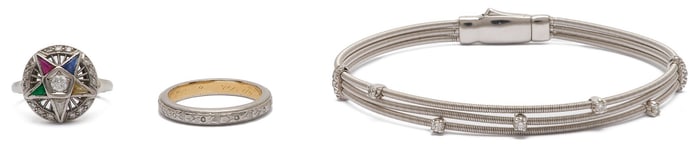 Three 18K & Diamond Jewelry Pieces