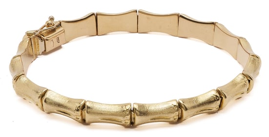 18K Gold Bamboo Link Bracelet