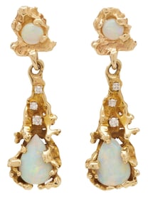 14K Gold & Opal Earrings