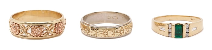 3 Gents' 14K Gold Rings