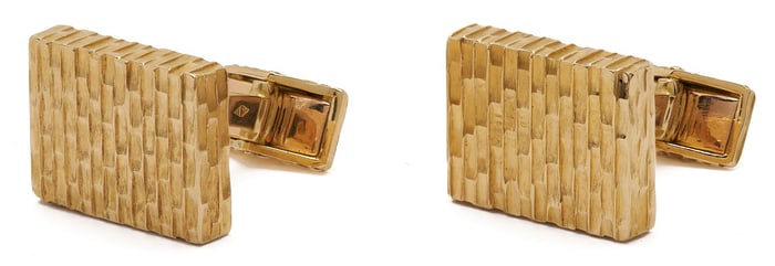 Pr. 18K Gold Tiffany Cufflinks, Original Box