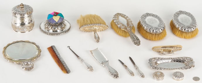 Tiffany & Co. Sterling Silver Vanity Set, 16 pcs