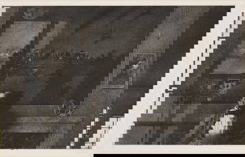 Peter Milton Etching, Daylilies: Peter Milton (American, b. 1930) resist-ground etching and engraving with direct photographic transfer on Rives Heavyweight Buff paper, "Daylilies," 1975. Signed, dated, titled, and numbered 103/160 i