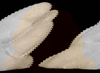 Puryear Mims Abstract Sculpture: Thomas Puryear Mims (American/Tennessee, 1906-1975) carved limestone abstract expressionist sculpture featuring intertwined organic, possibly human forms. Unsigned. 17 1/2 in H x 25 in W x 9 in D
