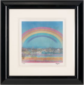 Yaacov Agam Op Art Art Agamograph, Jerusalem Double Rainbow