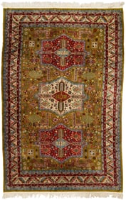 Caucasian Akstafa Style Pictorial Silk Carpet