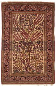 Antique Persian Isfahan Meditation Rug, Tree of Life