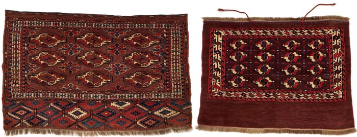 2 Antique Yomut or Yomud Chuval Rugs