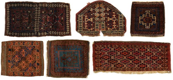 Group of 6 Antique Baluch & Yomud Torbas