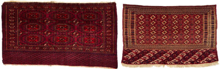 2 Tekke Turkmen Rugs, Torba & Chuval