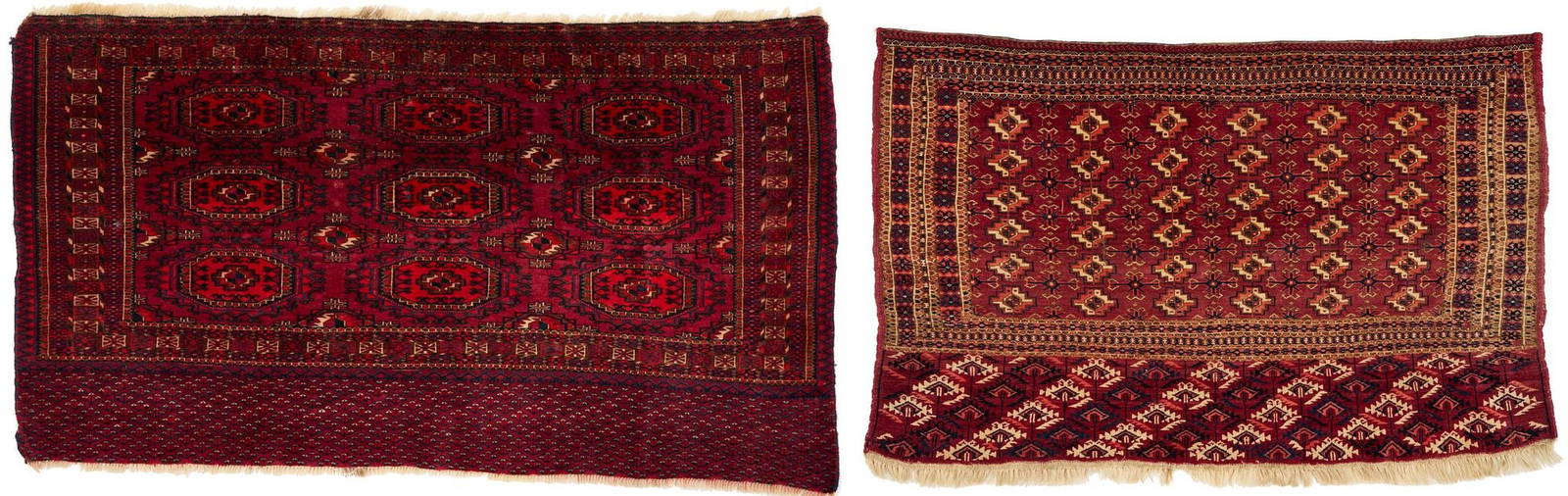 2 Tekke Turkmen Rugs, Torba & Chuval