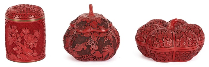 3 Cinnabar Boxes