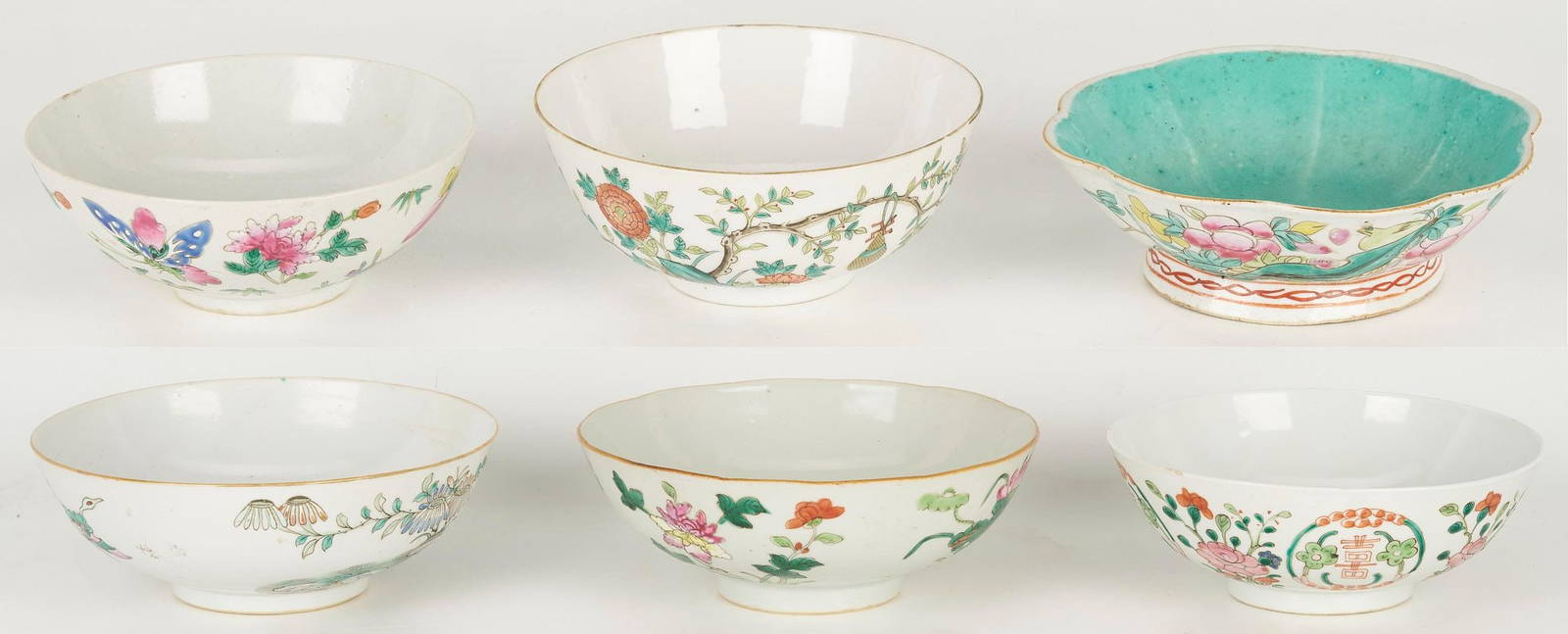 6 Chinese Porcelain Bowls incl. Famille Rose