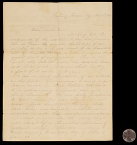 Civil War Ft. Donelson Letter with Map, L.B. Tabb, 14th Mississippi