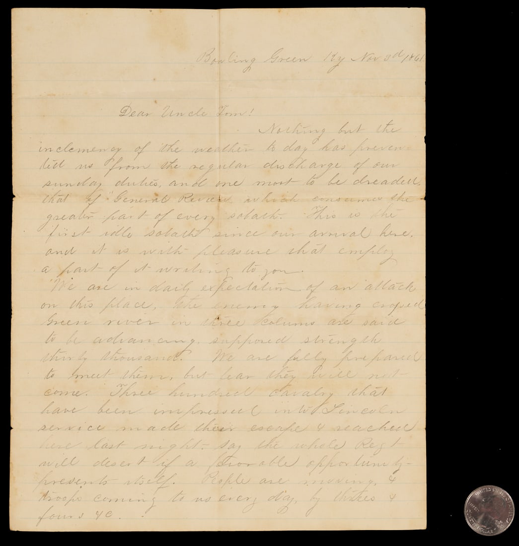 Civil War Ft. Donelson Letter with Map,  L.B. Tabb, 14th Mississippi (1 of 8)