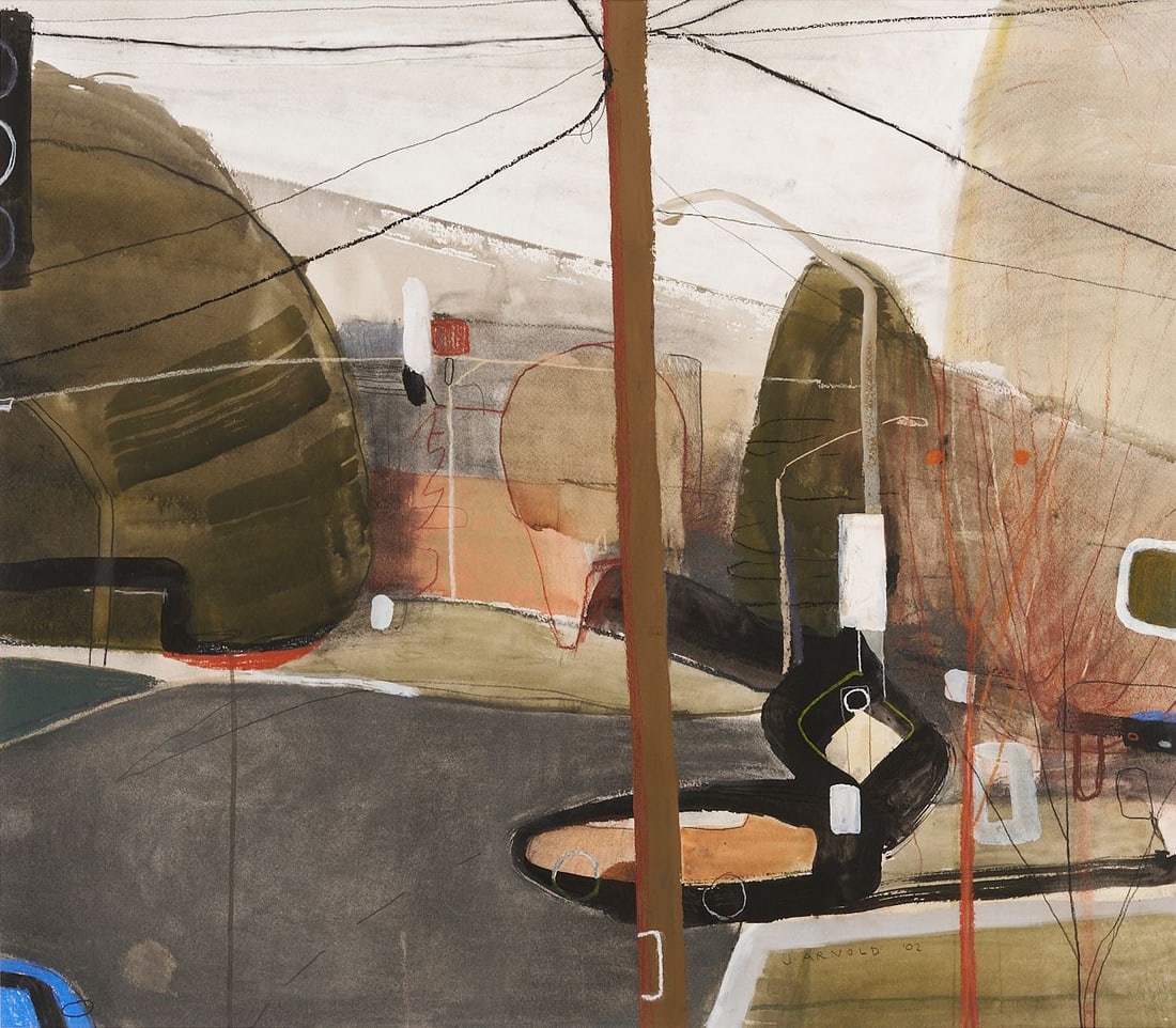 Jean Arnold Mixed Media on Paper Cityscape Painting, Urban Layers (1 of 9)