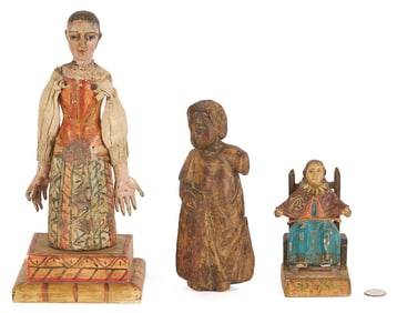 3 Spanish Colonial Santos Figures