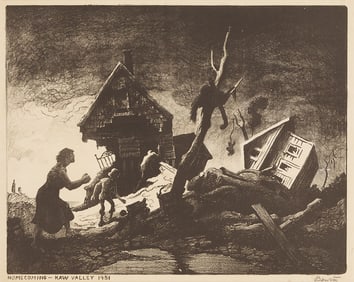 Thomas Hart Benton Signed Lithograph, Homecoming - Kaw Valley, 1951