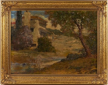 Miles Early O/C Texas Landscape Painting, El Estado
