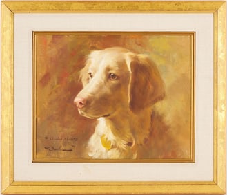 Joseph Bowler O/C Portrait of a Dog