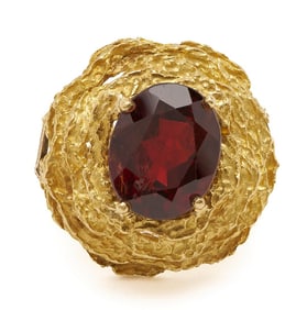 18K & Garnet Ring