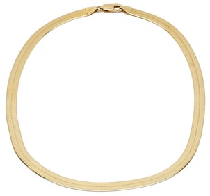 14K Gold Italian Herringbone Necklace