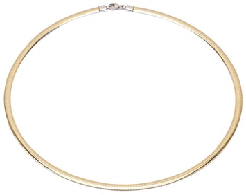 14K Gold Reversable Omega Necklace
