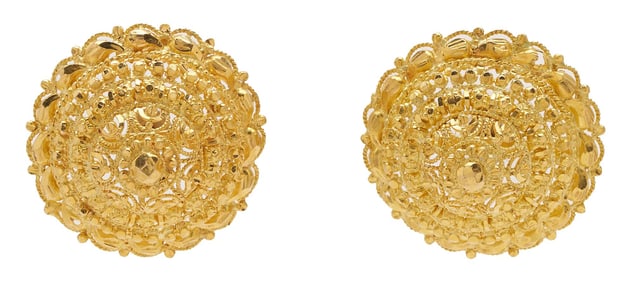 18K Gold Disc Earrings