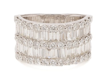 14K White Gold & Diamond Ring