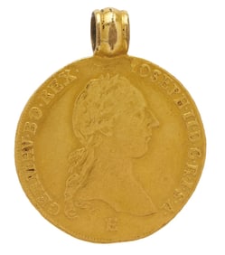 2 Ducat 18th C. Gold Coin Pendant