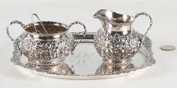 4 Sterling Silver Serving Items, incl. Tiffany Tray
