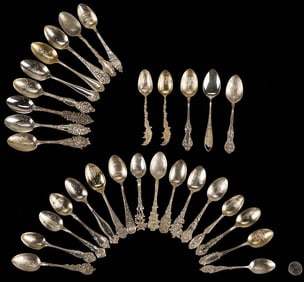 30 Assorted Sterling Silver Souvenir Spoons