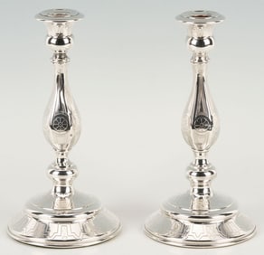 Pair of 19th c. Continental Silver Candlesticks