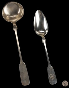 Continental Silver Soup Ladle and Serving Spoon