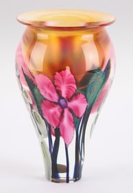 Lotton Art Glass Vase with Custom Stand