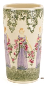 Art Pottery Ceramic Umbrella Stand, after Weller Zona