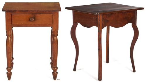 Tennessee Cherry One Drawer Table and Southern Cabriole Stand