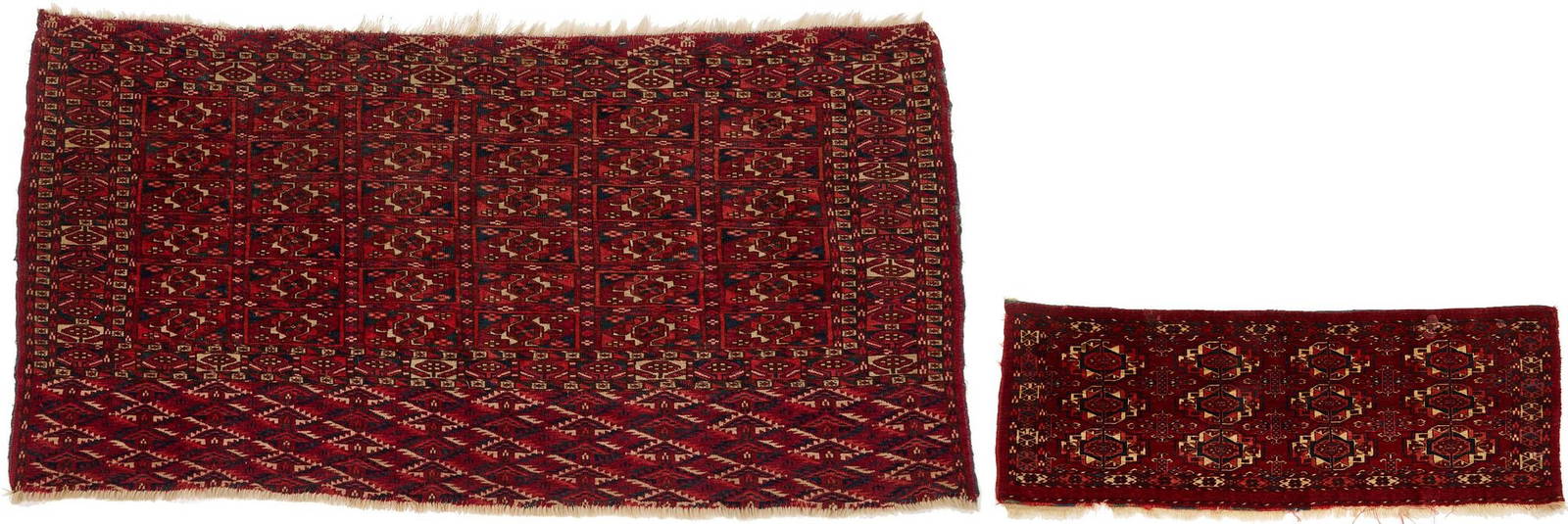 2 Antique Tekke Turkmen Torba Rugs