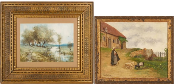 2 Pastoral Landscapes, Sadie. G. Harris & Leon Laurent Galand